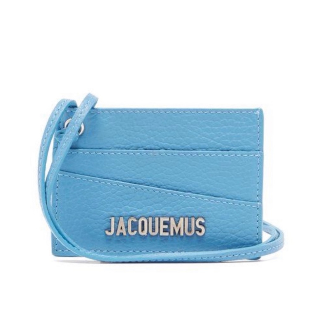 Jacquemus “Le Porte Carte” beautiful buttery soft leather card holder Light Blue